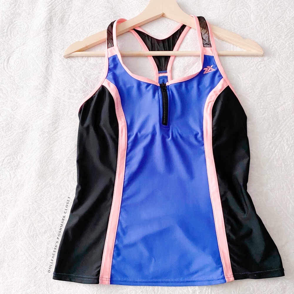 Pink Black and Blue Swimsuit / Fitness Top